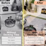 30 PCS Interlocking Deck Tiles, Solid Wood Patio Flooring Outdoor Waterproof, 12"x12"x0.8" Acacia Wood Tiles, Patio Tiles for Garden,Porch,Balcony,Poolside（Spiral & Grey - Image 8