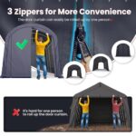 KING BIRD 10' x 20' Heavy Duty Carport with Roll-up Ventilated Windows Round Style Outdoor Instant Garage Anti-Snow Car Canopy with Reinforced Ground Bars - Image 3