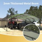 MUPATER 20' x 20' Outdoor Heavy Duty Metal Carport, Garage Car Shelter Shade, Carport Canopy with Heavy Metal Frame, Roof and Bolts for Car, Trucks, Boats, Grey - Image 8