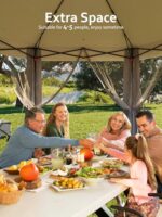 HarmonyHealth 13 x 13FT Pop Up Gazebo, Hexagonal Outdoor Canopy Shelter, Instant Patio Gazebo Tent With Mesh Netting and Strong Steel Frame for Patio Backyard Garden Wedding Party,Light Gray+Dark Gray - Image 2