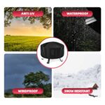 WLEAFJ Fire Pit Cover - Round, 22-34 Inch, Heavy Duty Oxford Fabric, Waterproof - Image 3