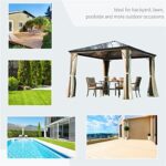 YMGSCC 10' X 10' Metal Gazebo, Steel and Polycarbonates Hardtop Canopy Cover with Mesh Net Curtains for Backyard Garden - Image 4