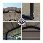 Arrow 3-Sided 20x24x9 Galvanized Steel Carport Kit - Eggshell (CPH202409ECL3) - Image 7