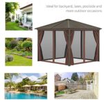 YMGSCC 10'x10' Metal Roof Gazebo Canopy with Curtains&Netting, Outdoor Hardtop Gazebo with Aluminum Frame for Garden, Patio - Image 3