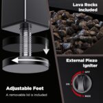 Ciays 32Inch Propane Fire Pit Table, 50,000 BTU Outdoor Gas Fire Pit Table CSA-Certified for Outside Patio with Removable Lid and Lava Rocks, Add Warmth and Ambience to Parties, Backyard, Garden - Image 4