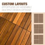 10 pcs Premium Acacia Wood Interlocking Decking Tiles – 12x12x0.9in Weatherproof Patio Flooring Outdoor – Interlocking Deck Tiles for Balcony, Backyar & Poolside, All-Weather Use (Golden Teak Finish) - Image 6