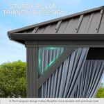 10x10 ft Hardtop Gazebo, Aluminum Double Roof Gazebos with Netting and Curtains, Outdoor Permanent Gazebo for Garden, Patio, Backyard, Deck, Lawns (Gray, 10x10 FT) - Image 4