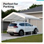 ADVANCE OUTDOOR 10x20 ft Heavy Duty Carport Potable Car Canopy Garage Party Tent Boat Shelter, Adjustable Height from 9.5 ft to 11 ft, White - Image 5