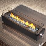 Ciays 28 Inch Table Top Propane Fire Pit, 50,000 BTU Tabletop Firepit with Glass Wind Guard & Glass Beads, Nylon Cover, Portable Outdoor Portable Fireplace for Patio and Camping - Image 2