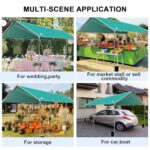 Carport Canopy 10'x20' Heavy Duty Carport, Waterproof & UV Protected Garage Top Tarp Shelter Cover with Reinforced Steel Cables, Outdoor Portable Garage for Car, Boat Tent, Green - Image 6