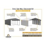 Arrow 2-Sided 20x29x7 Enclosure Galvanized Steel Carport Kit- Charcoal (CPHC202907ECL2) - Image 5
