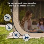 EAST OAK Screen House Tent Pop-Up, Portable Screen Room Canopy Instant Screen Tent 10 x 10 FT with Carry Bag for Patio, Backyard, Deck & Outdoor Activities, Beige - Image 4