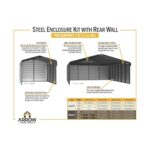 Arrow 3-Sided 10x29x7 Galvanized Steel Carport Kit - Charcoal (CPHC102907ECL3) - Image 5