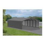 Arrow 2-Sided 20x29x7 Galvanized Steel Carport Kit - Eggshell (CPH202907ECL2) - Image 3