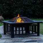 Panovue Fire Pit Table 32 Inch Square Metal Stove for Patio, Backyard, Garden | Multifunctional Outdoor Fireplace for Camping, Heating, Bonfire & Picnic - Image 2