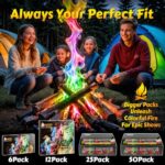 HGD (6 Pack) Magic Campfire Fire Color Changing Packets for Fire Pit, Indoor/Outdoor Fireplace, Bonfire - Rainbow Magical Flame, Camping Accessory, Compatible with Wood - Image 8