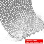 12 PCS Modular Interlocking Cushion, 12" x 12" Interlocking Rubber Floor Tiles with Hole Rubber Mats Drainage Mat, Non Slip Pool Deck Mat Outdoor for Drain Deck Pool Patio (Grey) - Image 5