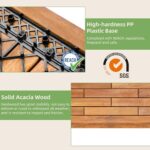 PrimeZone 16 PCS Solid Acacia Wood Border Trim for Interlocking Deck Tiles - 12" L Waterproof Side Pin End of Outdoor Flooring, Loop End Piece for Decking Floor, Natural - Image 4