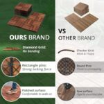 BEEFURNI Acacia Interlocking Deck Tiles (12x12 Pack 10), Acacia Wood Deck Tiles Interlocking Outdoor, Indoor Flooring Mats for Balcony Decor,Patio, Backyard, 1-Year Manufacturer Warranty (Dark Brown) - Image 9