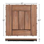 Topeakmart 27PCS Patio Deck Tiles Interlocking Wood Decking Floor Tiles 12 x 12in Brown for Outdoor & Indoor Patio Garden Deck Poolside - Image 4