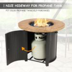 lovamsal 30 Inch Round Propane Fire Pit,50,000 BTU Iron Gas Firepit with Ignition Systems,w/Lid,Glass Stones,Outdoor Fire Table for Outside Patio,Deck-Black - Image 6