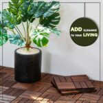 VICTORY RELAX Acacia Wood Flooring Interlocking Deck Tiles for Patio Decor 9 Pcs 12 Slats VR Brown - Waterproof Indoor & Outdoor Decor - Balcony Garden Decking Tile (12.2 * 12.2 * 0.7 inches) - Image 8