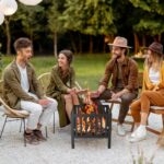 YSEJOMP 16 x 16 Inches Square Fire Pit/Bonfire Pit - Perfect for Garden Family Parties & Camping - Durable and Portable Design for Outdoor Enjoyment,Four-Sided Hollow and Breathable,Black - Image 2