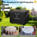 QH.HOME Fire Pit Cover Square Heavy Duty Fabric 100% Waterproof, Fits Outdoor for 29”,30 inch,31 inch,32 inch Fire Pit/Table Cover,Gas Fire Pit Cover (32”L x 32”W x 24”H,Black) - Image 5