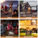 YSEJOMP 16 x 16 Inches Square Fire Pit/Bonfire Pit - Perfect for Garden Family Parties & Camping - Durable and Portable Design for Outdoor Enjoyment,Four-Sided Hollow and Breathable,Black - Image 3