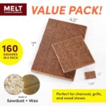 Melt Candle Company Fire Starter Squares, 160 Pieces - Fire Starters Kit for Campfires, Grill, Outdoor Fire Pit, Fireplace, BBQ - Water Resistant & Odorless - Camping Accessories - Image 2