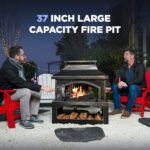 Red Mountain Valley 37" Fire Pits with Wood Storage for Outside, Large Wood Burning Outdoor Fireplace with Chimney, Mesh Spark Screen & Fire Poker, Idea for Backyard, Patio, Party, Camping, Picnic - Image 2