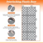 12 PCS Interlocking Deck Tiles 12" x 12", Non-Slip Drainage Plastic Flooring Tiles for Bathroom, Balcony, Poolside, Waterproof Indoor&Outdoor Garage Flooring, All Weather Use, Rosette Pattern, Grey - Image 4