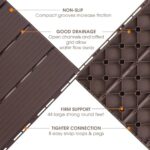 Interlocking Deck Tiles, 12 PCS 12” x 12” Patio Tiles Waterproof Plastic Outdoor Flooring Covering All Weather for Walkway Front Porch Poolside Balcony Backyard, Brown - Image 2