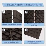 Domi Plastic Interlocking Deck Tiles, 27 Pieces One Pack, 12"x12" Waterproof Outdoor Flooring All Weather Use Decking Tiles for Shed Floor Porch Poolside Garden Backyard, Dark Brown - Image 4
