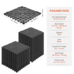 VEVOR Interlocking Tile 50PCS Black, Drainage Tiles 12" x 12" Splicing, Soft PVC Interlocking Drainage Floor Tiles, Non-Slip Drainage Holes for Restroom, Bathroom, Kitchen, Pool, Wet Areas - Image 7