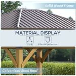 YMGSCC 10' X 12' Patio Solid Metal Roof Gazeb, Galvanized Steel Gazebo with Wooden Frame, for Patios Deck Backyard Gardon - Image 6