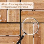 Yaheetech 10pcs Hardwood Interlocking Patio Deck Tiles Acacia Waterproof Wood Flooring Tiles for Patio Garden Poolside, 12'' x12'' Indoor Outdoor Use All Weather - Image 8