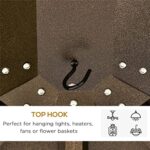 YMGSCC 10' X12' Hardtop Gazebo with Aluminum Frame,Metal Roof Gazebo Canopy W/ 2 Hooks,Curtains and Netting for Garden,Patio - Image 7