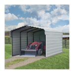 Arrow 3-Sided 10x29x9 Galvanized Steel Carport Kit - Eggshell (CPH102909ECL3) - Image 4