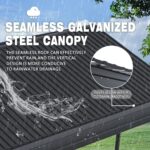 Vigo huseeo 12x20x8.7 FT Carport with Galvanized Steel Roof, Heavy Duty Metal Carport Canopy, Car Shelter Garage for Pickup, Boat, Car and Tractors, Grey - Image 3