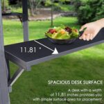 Kozyard 6' x 8' BBQ Hardtop Grill Gazebo, Outdoor Barbecue Shelter with Double Galvanized Metal Roof, Aluminum BBQ Gazebo with 2 Side Shelves for Outdoor Grilling Station (Gray/Hardtop) - Image 3