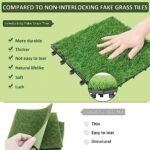 PrimeZone 54 PCS Interlocking Artificial Grass Tiles - 12"x12" Turf Outdoor Indoor Fake Grass Deck Flooring Set for Patio, Balcony, Backyard - Image 4