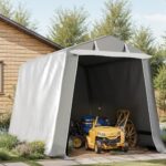 Shintenchi 6x6ft Outdoor Portable Storage Shelter Shed,Carport Storage Shed with Roll-up Zipper Door, Heavy Duty UV Resistant and Waterproof Tarp, Storage for Motorcycle, Bike, Garden Tools - Image 7
