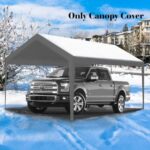 Rutile 12 x 20 FT Carport Replacement Cover, Heavy Duty Car Tarp Canopy Tent Garage Top Shelter Cover with Fabric Leg Pole Skirts and Ball Bungees Gray (Only Top Cover, Frame is not Included) - Image 7