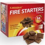Fire Starter Squares 64 - Fire Starters for Fireplace,Chimney,BBQ Grill,Camping Fire,Wood Stove - Water Resistant and Safe Odourless - Camping Accessories