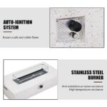 Naga Bahna 56" Propane Fire Pit Table, Rectangle Outdoor Fire Table w Glass Wind Guard(50,000 BTU), 2 Piece Patio Firepit Table Gas Fire Table w Fire Glass, Rain Cover for Outside, Backyard - Image 4