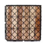 Deck Tiles - Patio Pavers - Acacia Wood Outdoor Flooring - Interlocking Patio Tiles - 12"x12" (20 Pack) - Natural Acacia Finish - Straight Pattern Decking - Image 4