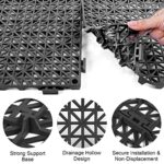 MYFAMIREA Modular Interlocking Cushion 12 Pack 11.8" x 11.8" Rubber Floor Tiles Non-Slip Splicing Drainage Mats for Deck, Pool, Outdoor Shower, Patio, Balcony, Indoor Bathroom, Kitchen, Yard (Black) - Image 4