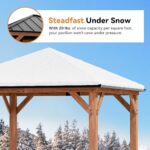 Modern Shade Tranquil Grove Wood Gazebo 10' x 10', Permanent Grill Gazebo with Galvanized Steel Hardtop Roof, Cedar Framed Wooden Pavilion for Garden, Backyard - Image 6