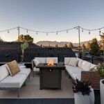 Senjoys 28'' Propane Fire Pit Table, 50,000 BTU Fire Table with Steel Lid, Big Legs, Laval Rocks. - Image 2